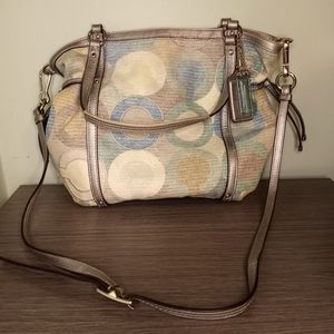 Coach Audrey Art Gesso Blue White & Silver Purse